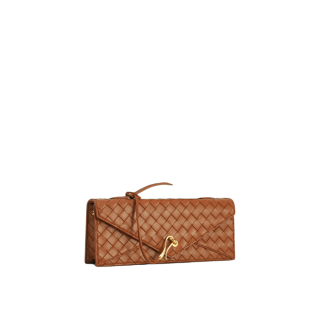 JW PEI Celeste Woven Textured Envelope Top Handle Bag - Brown
