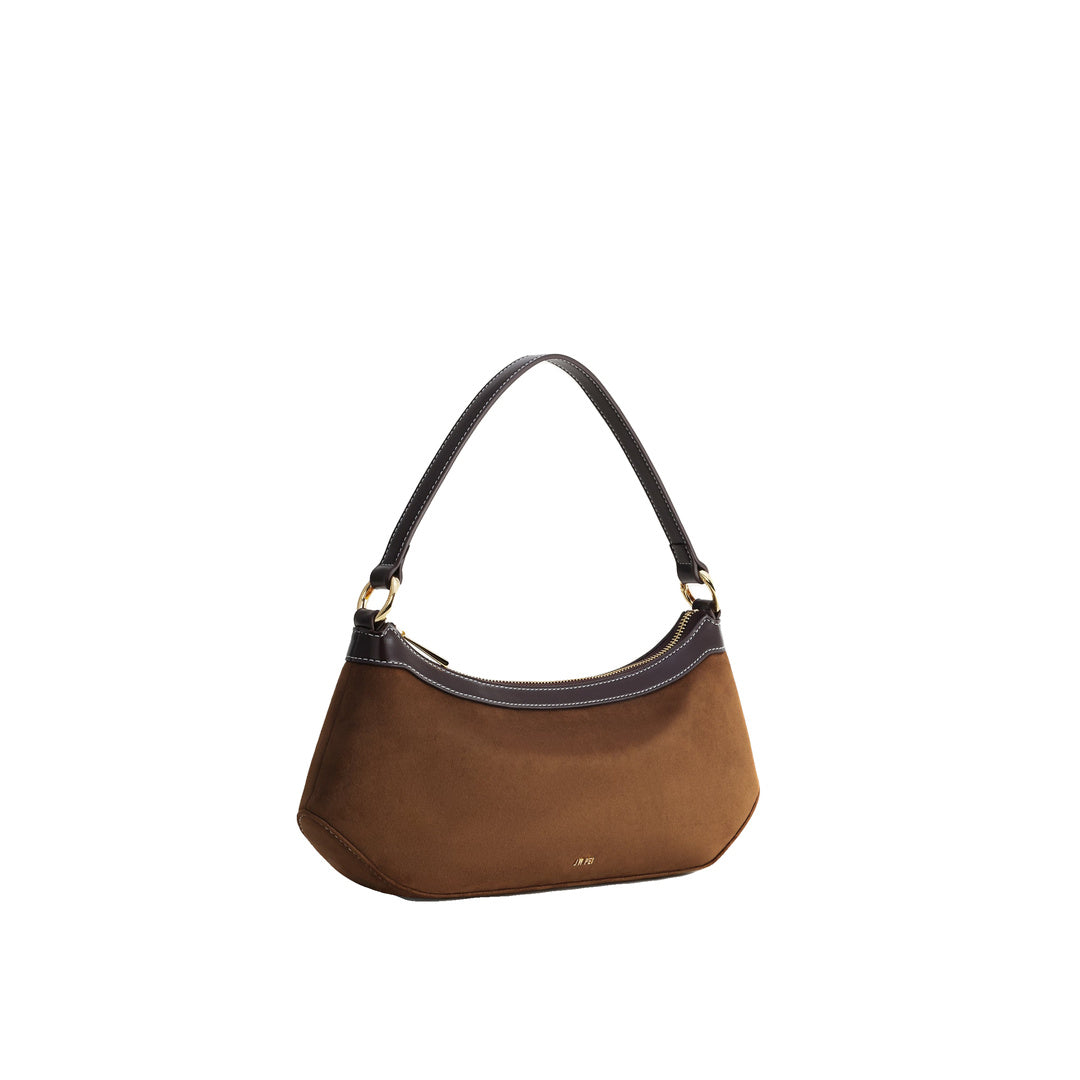 JW PEI Lily Faux Suede Shoulder Bag - Dark Brown