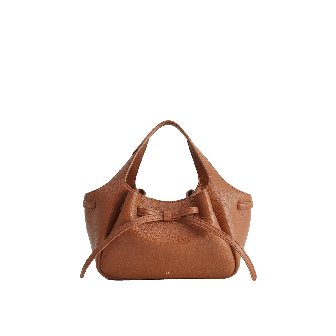JW PEI Mabel Soft Bow Tote Bag - Caramel Brown