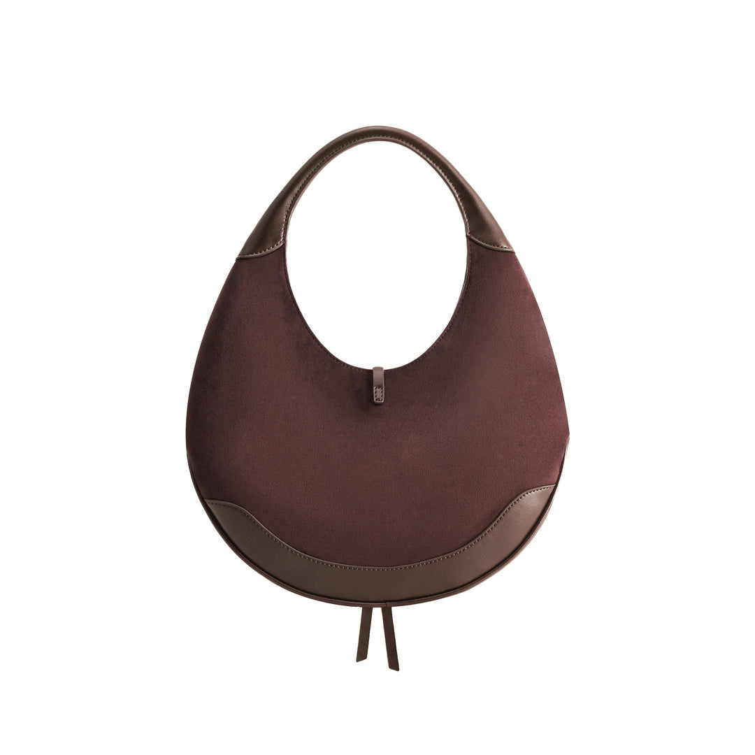 JW PEI Colette Faux Suede Crescent Hobo Bag - Dark Brown