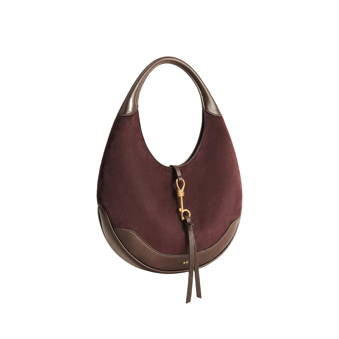 JW PEI Colette Faux Suede Crescent Hobo Bag - Dark Brown