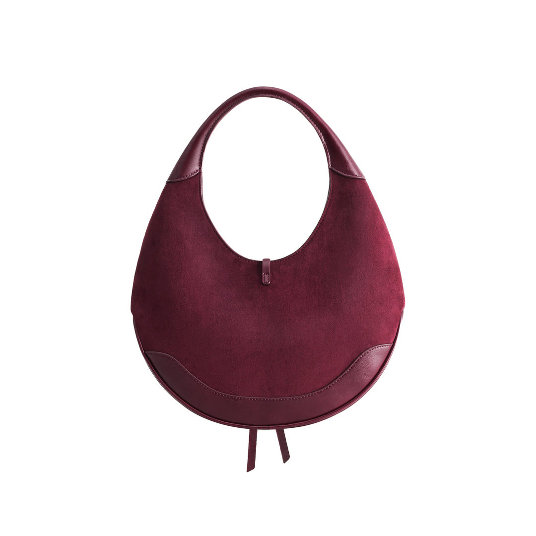 JW PEI Colette Faux Suede Crescent Hobo Bag - Deep Claret