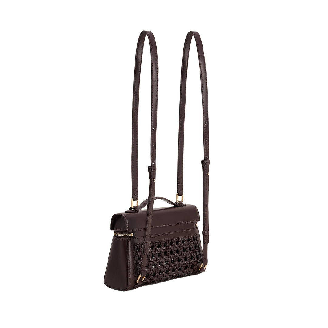 JW PEI Thea Large Woven Top Handle Bag - Dark Red