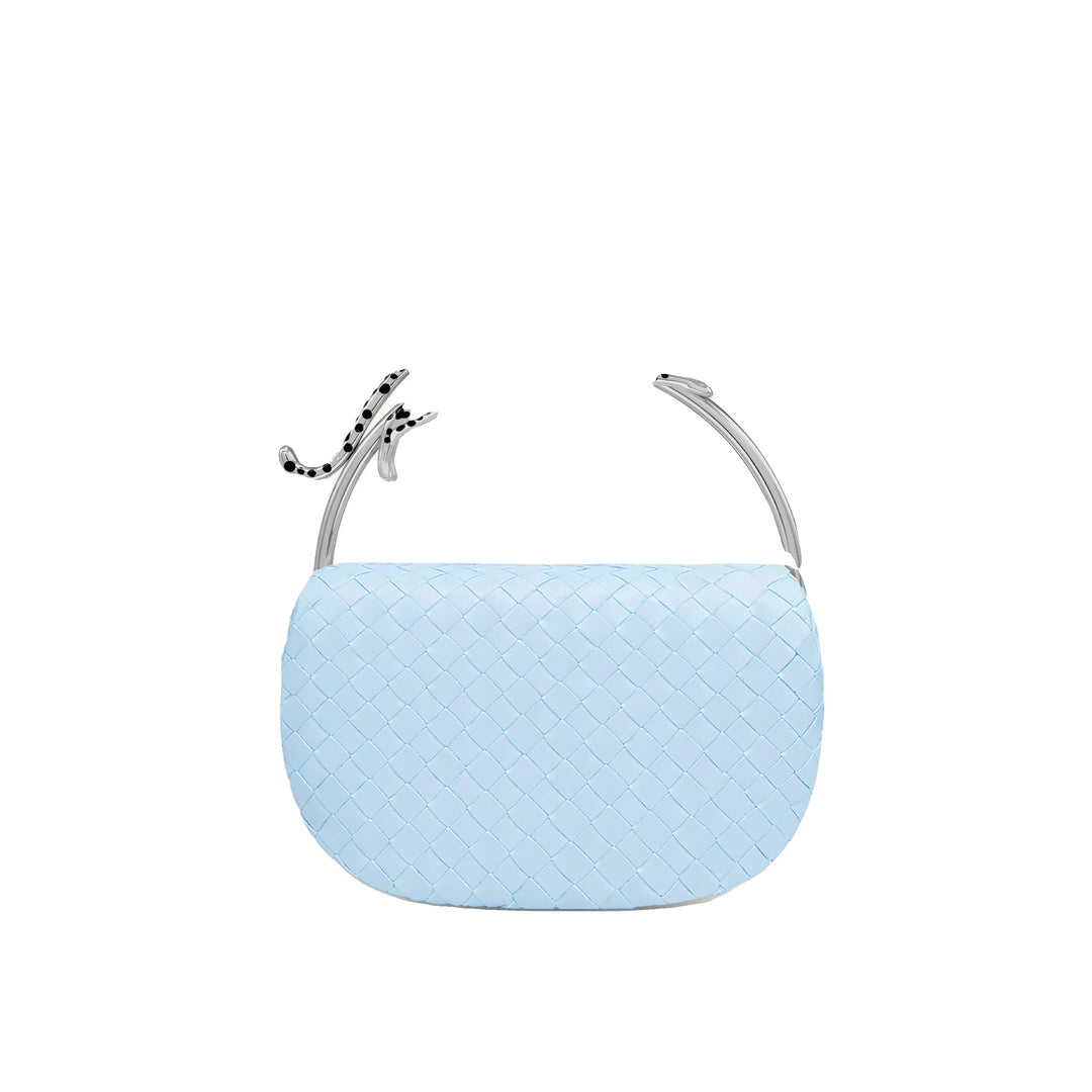 JW PEI Ione Woven Leopard Shaped Top Handle Bag - Light Blue