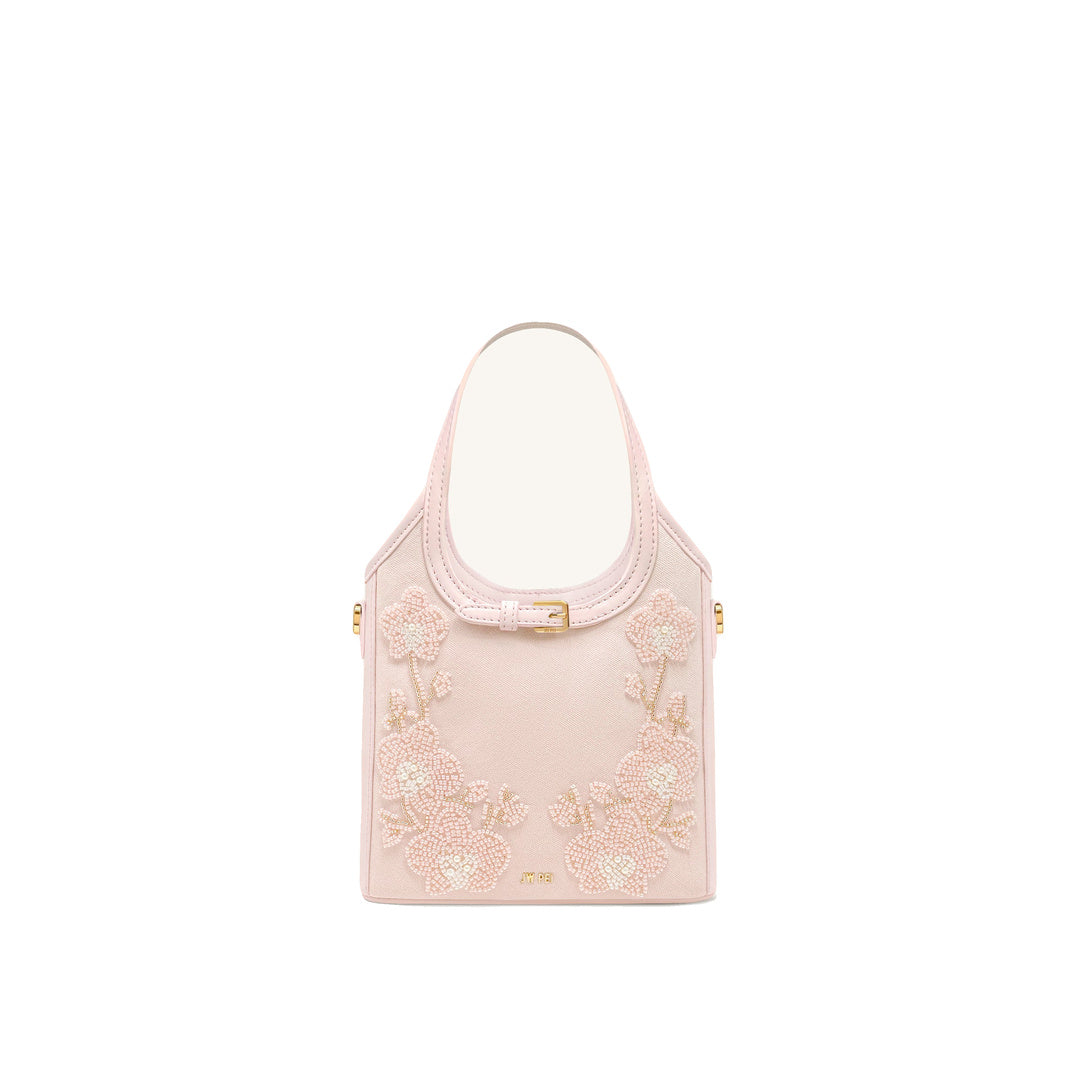 JW PEI Brooke Mini Belted Embellished Orchid Beaded Top Handle Bag - Pink