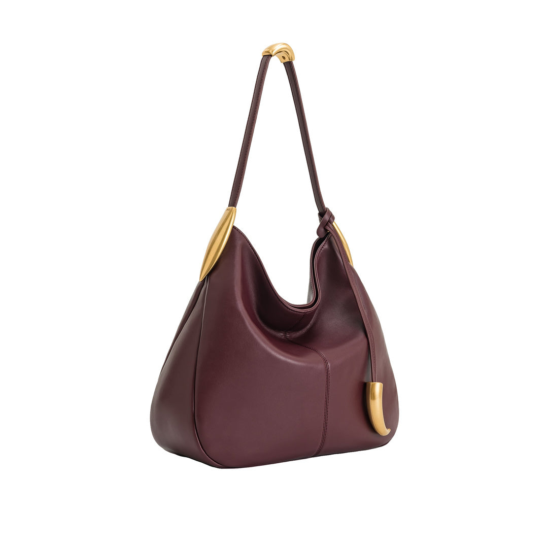 JW PEI Nina Metal Charm Hobo Bag - Burgundy