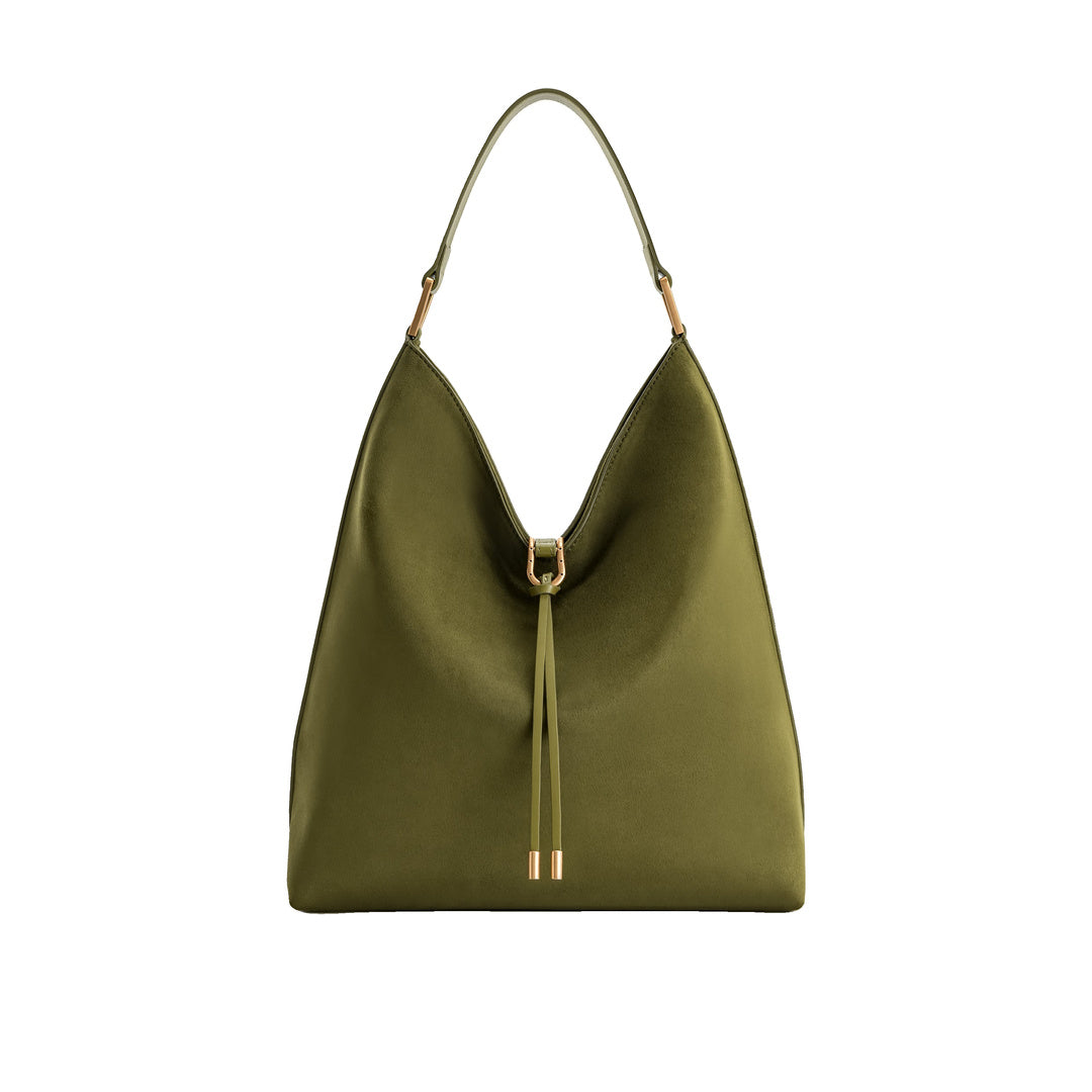 JW PEI Aria Faux Suede Shoulder Bag - Dark Olive