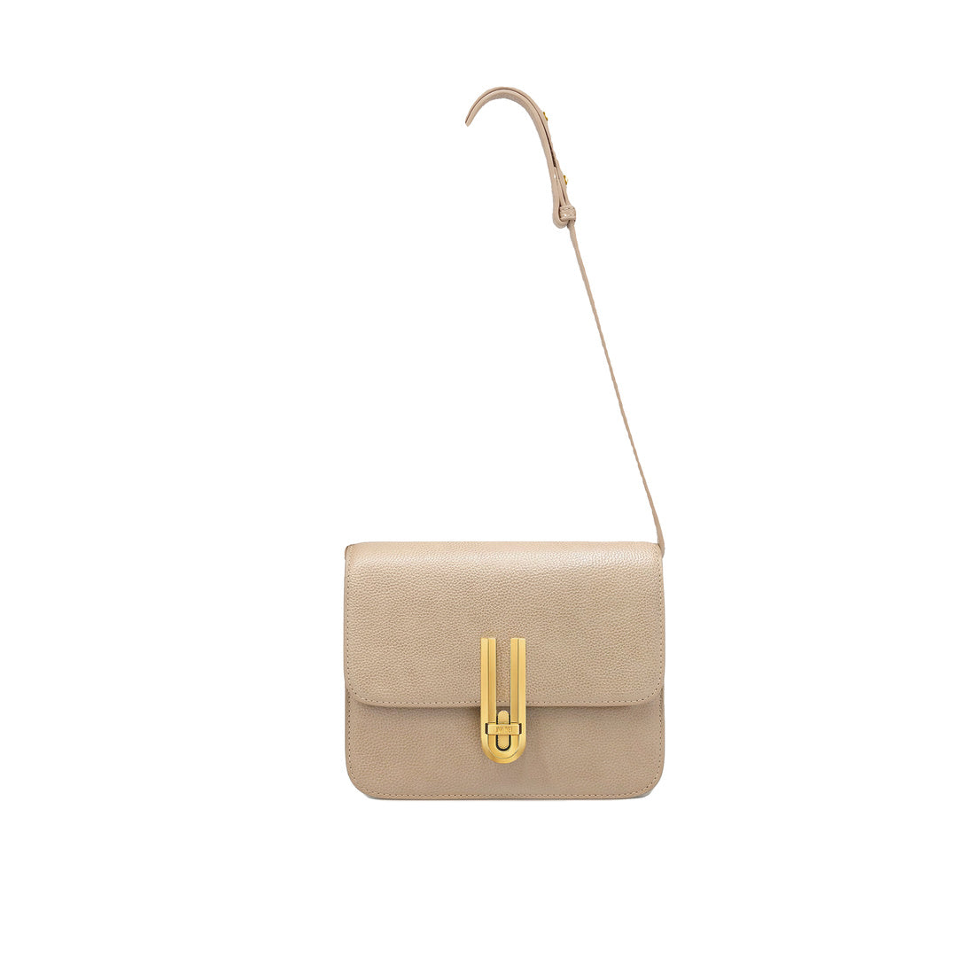 JW PEI Evania Lock Pebbled Shoulder Bag - Khaki
