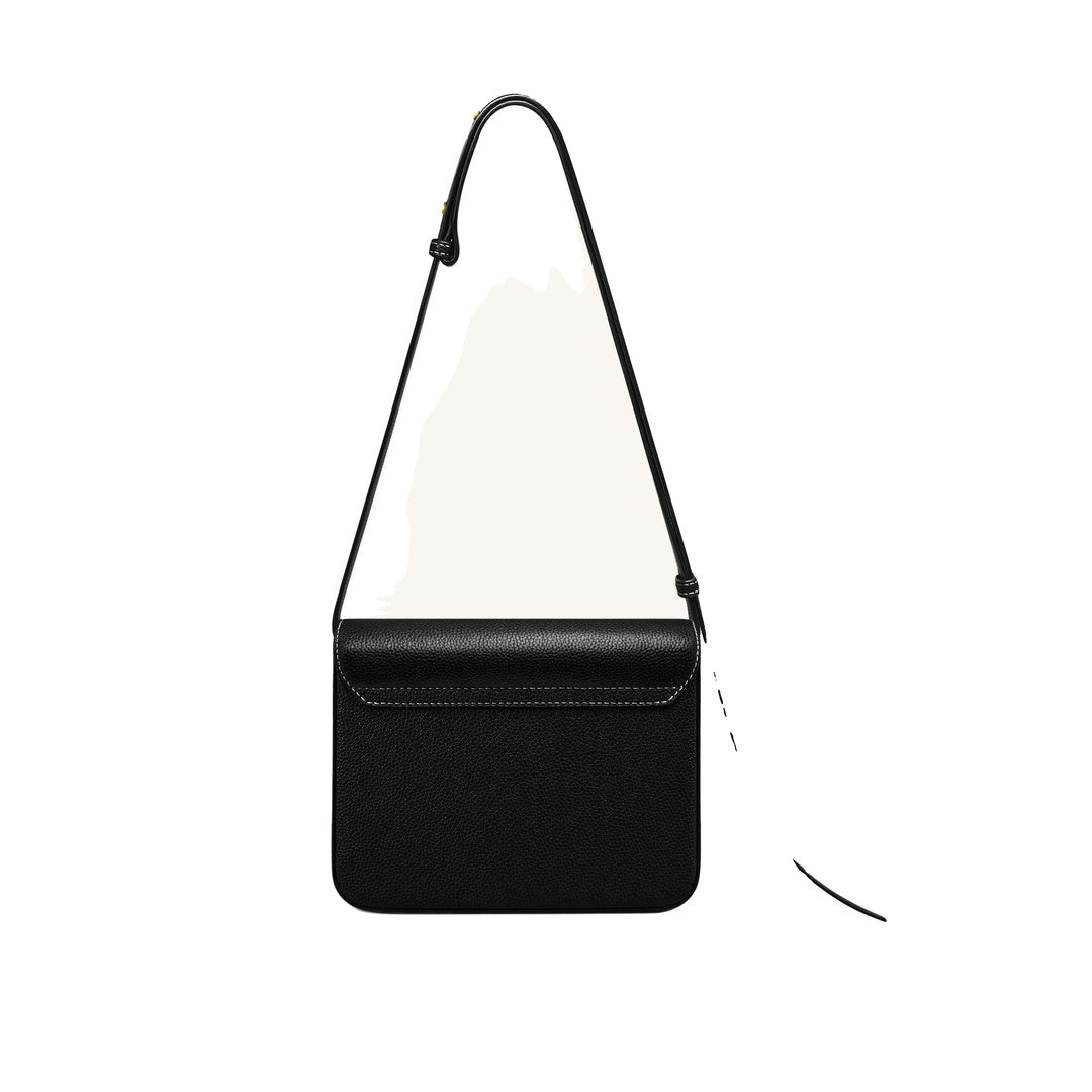 JW PEI Evania Lock Pebbled Shoulder Bag - Black