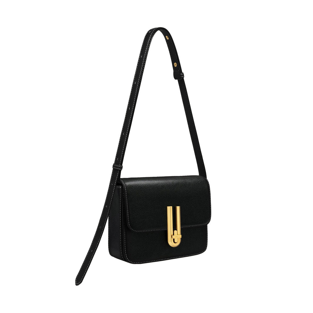 JW PEI Evania Lock Pebbled Shoulder Bag - Black