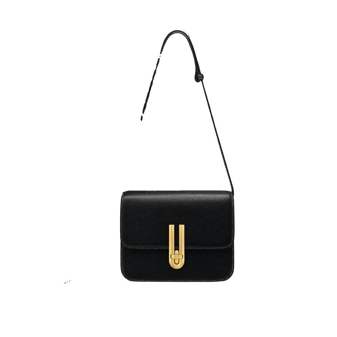 JW PEI Evania Lock Pebbled Shoulder Bag - Black