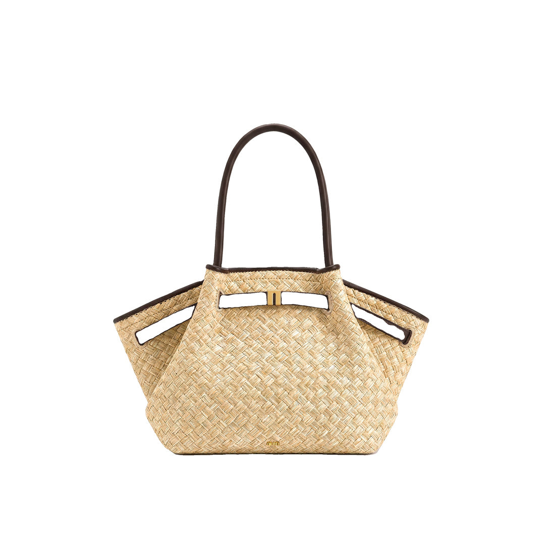 JW PEI Hana Medium Faux Straw Tote Bag - Brown
