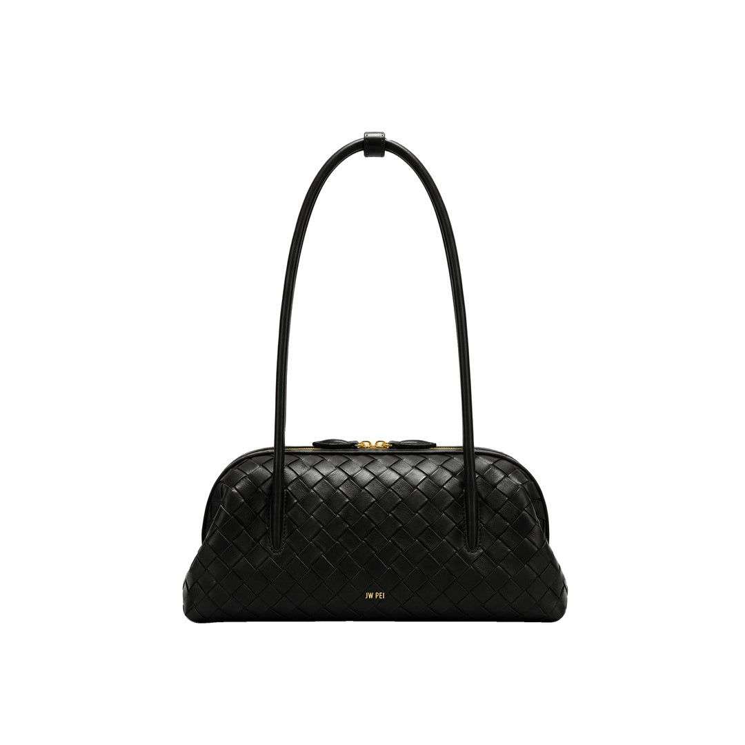 JW PEI Aveline Woven Textured Shoulder Bag - Black