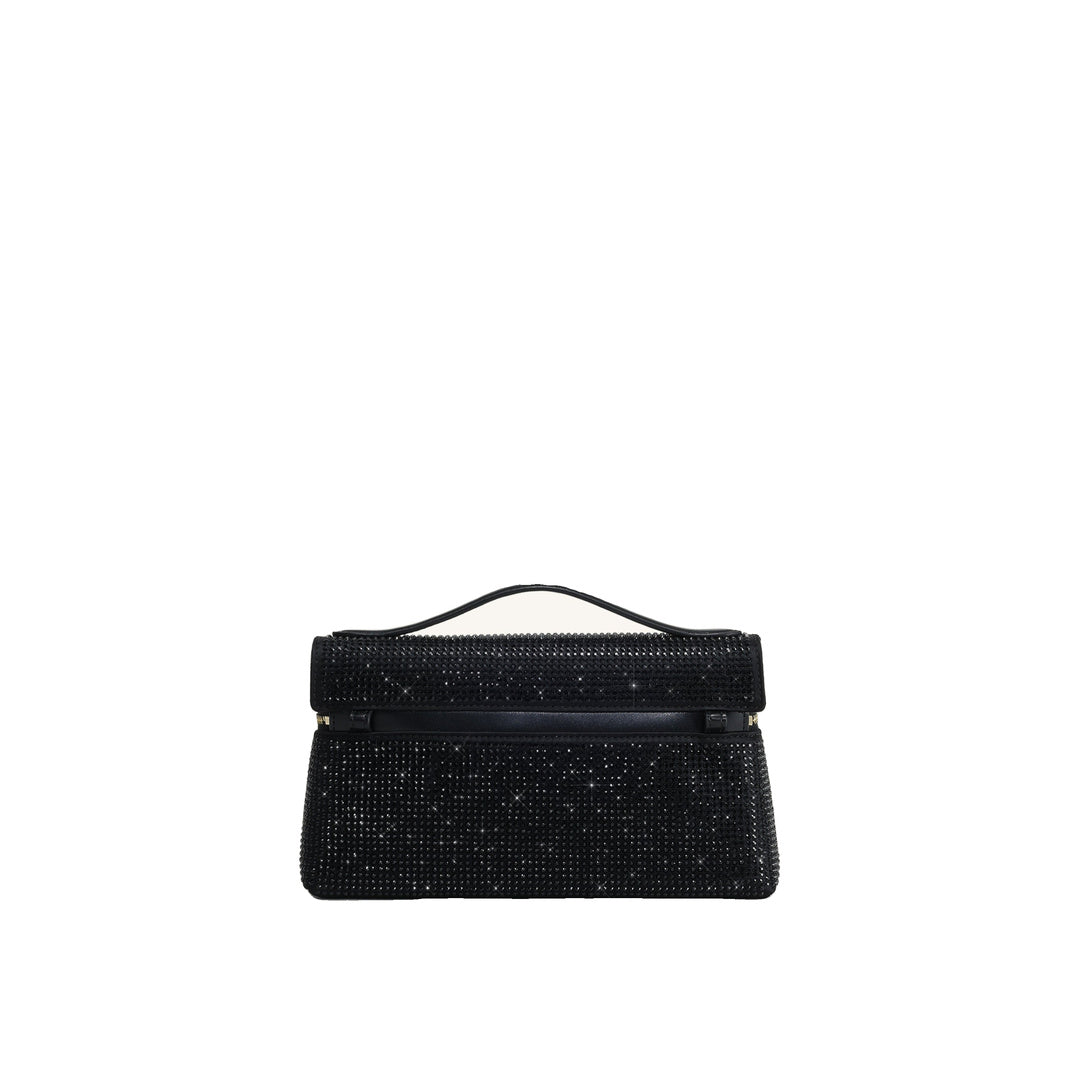 JW PEI Thea Artificial Crystal Top Handle Bag - Black