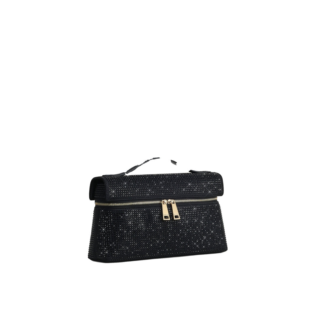 JW PEI Thea Artificial Crystal Top Handle Bag - Black