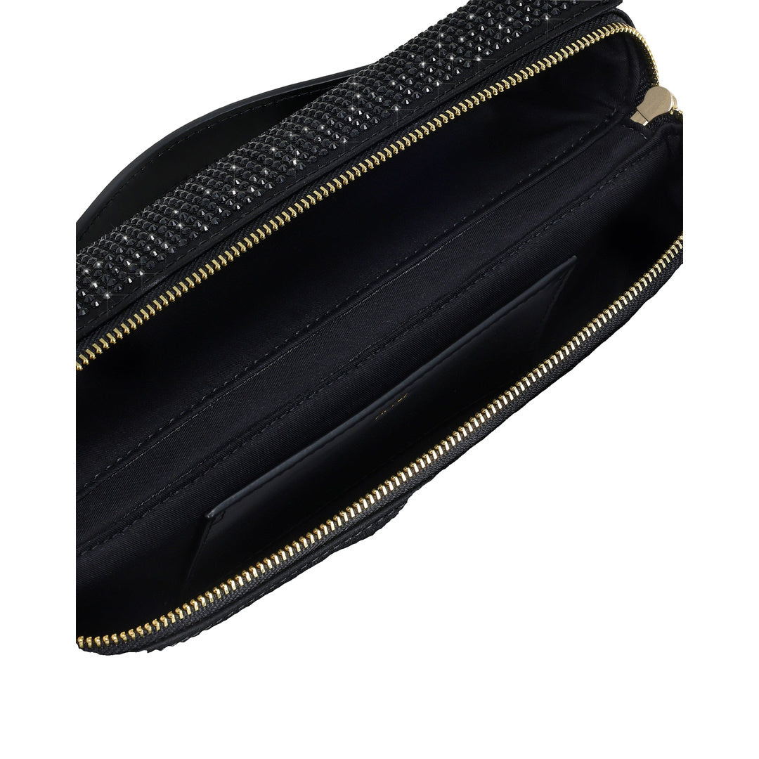 JW PEI Thea Artificial Crystal Top Handle Bag - Black