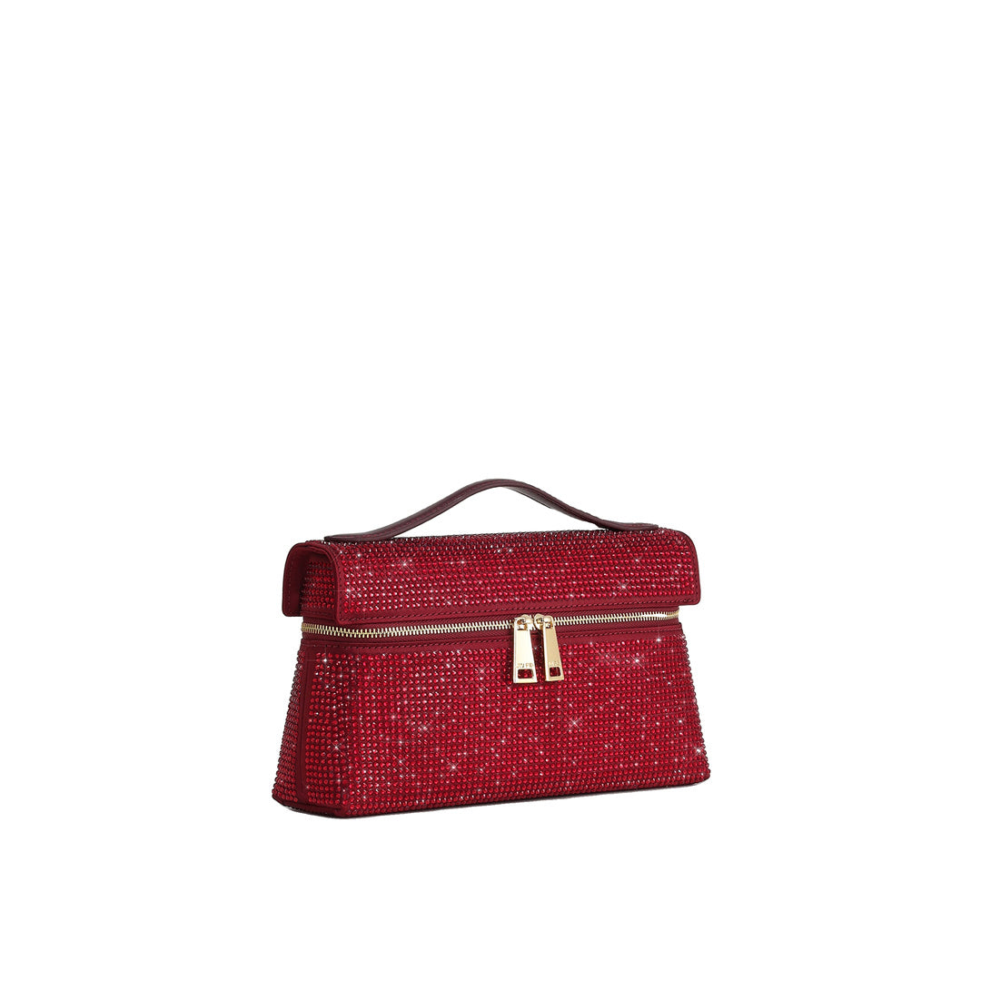 JW PEI Thea Artificial Crystal Top Handle Bag - Red