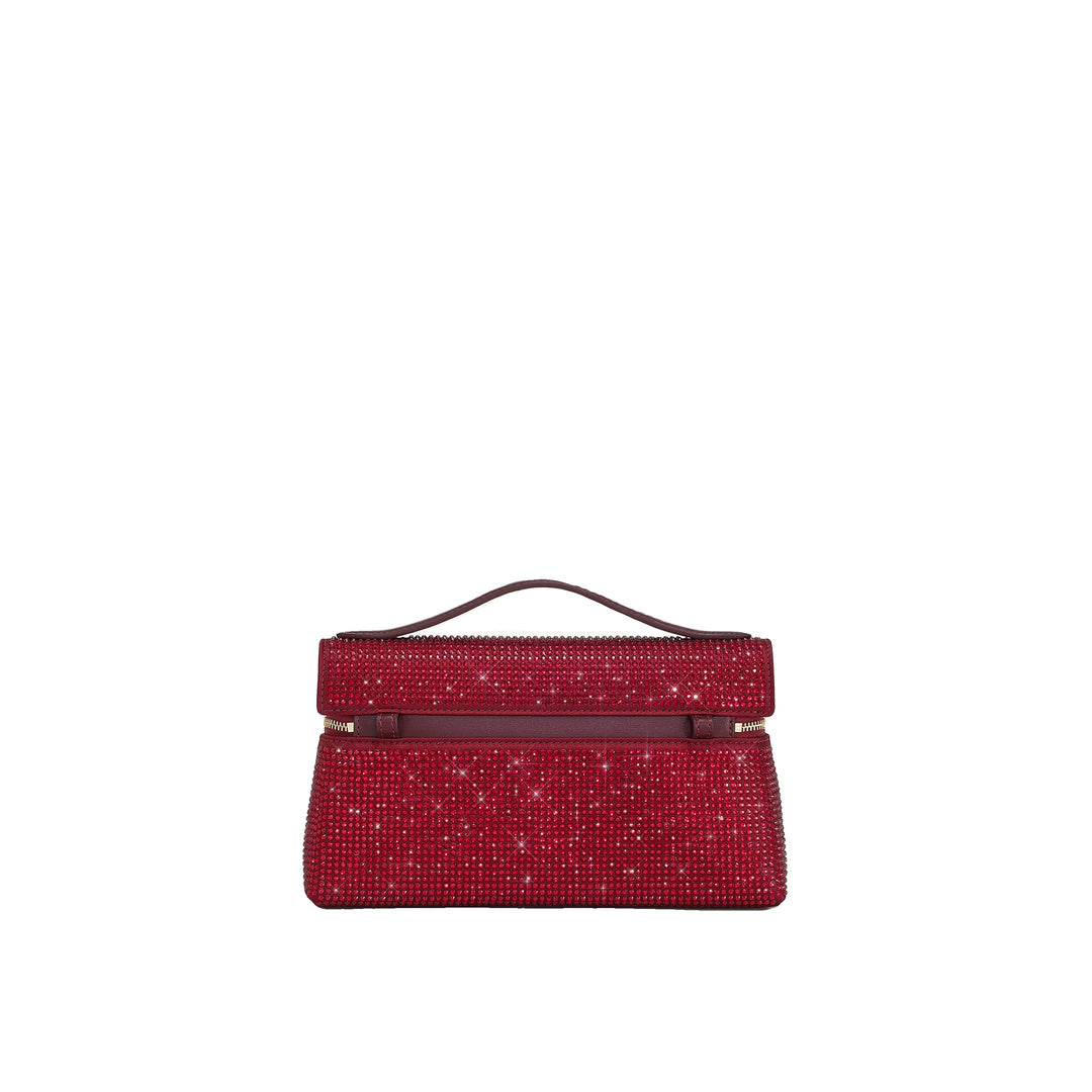 JW PEI Thea Artificial Crystal Top Handle Bag - Red