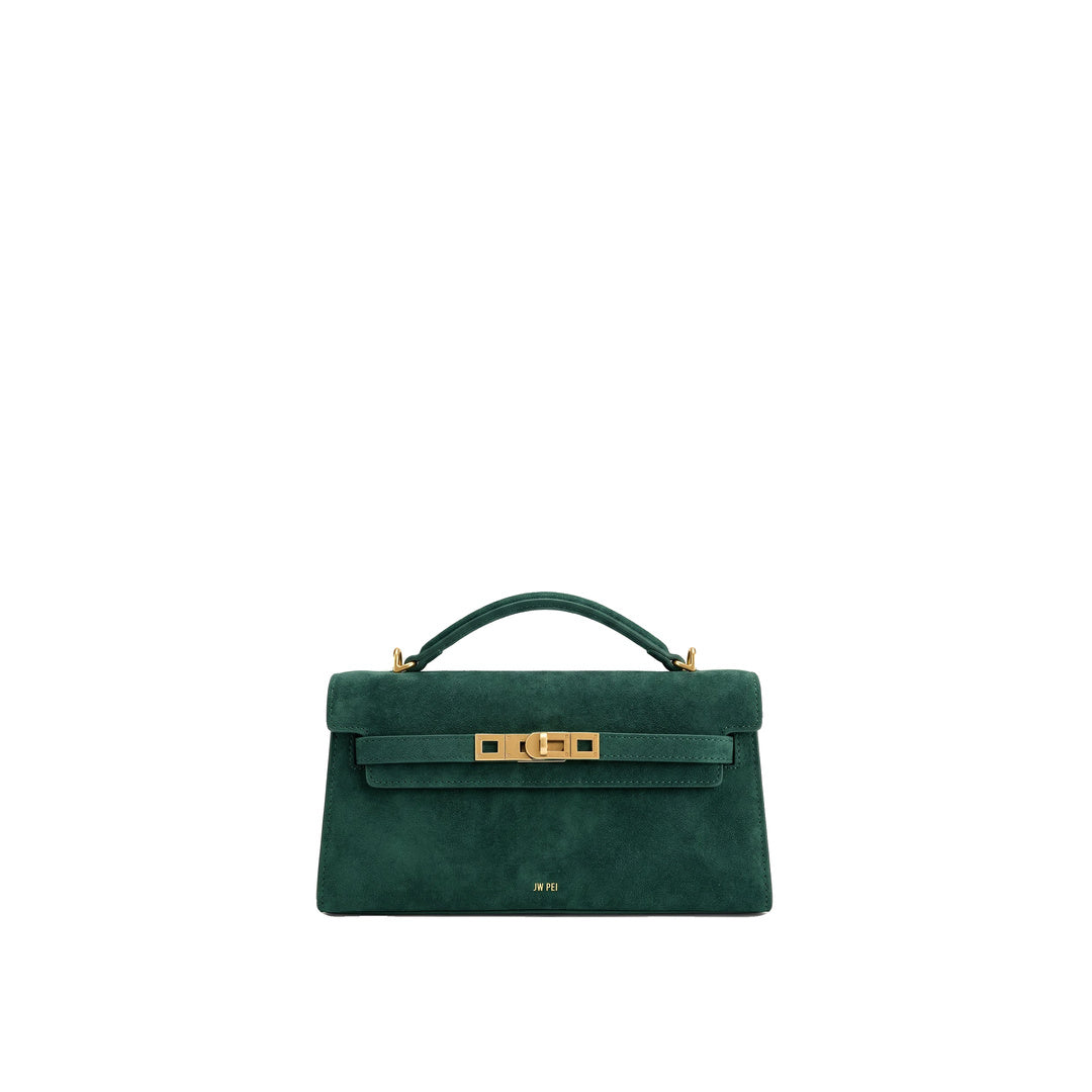 JW PEI Noor Faux Suede Top Handle Bag - Forest Green
