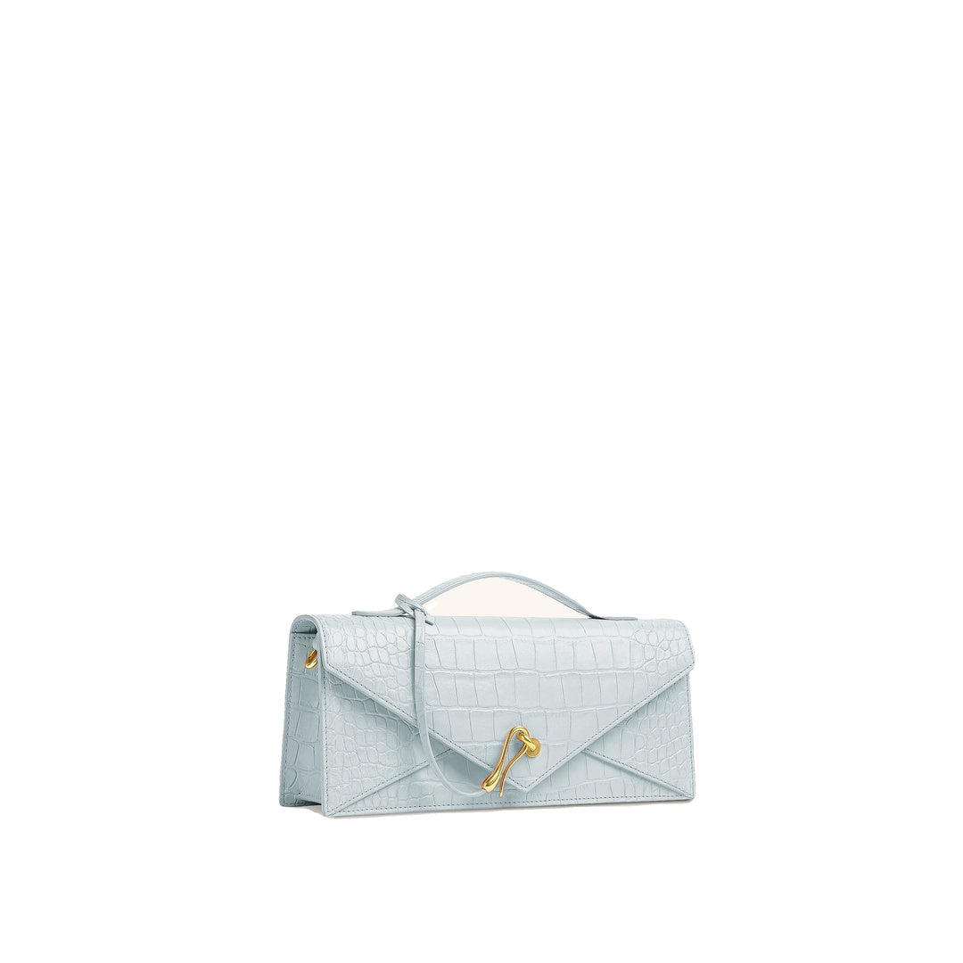 JW PEI Celeste Envelope Top Handle Bag - Light Blue Croc