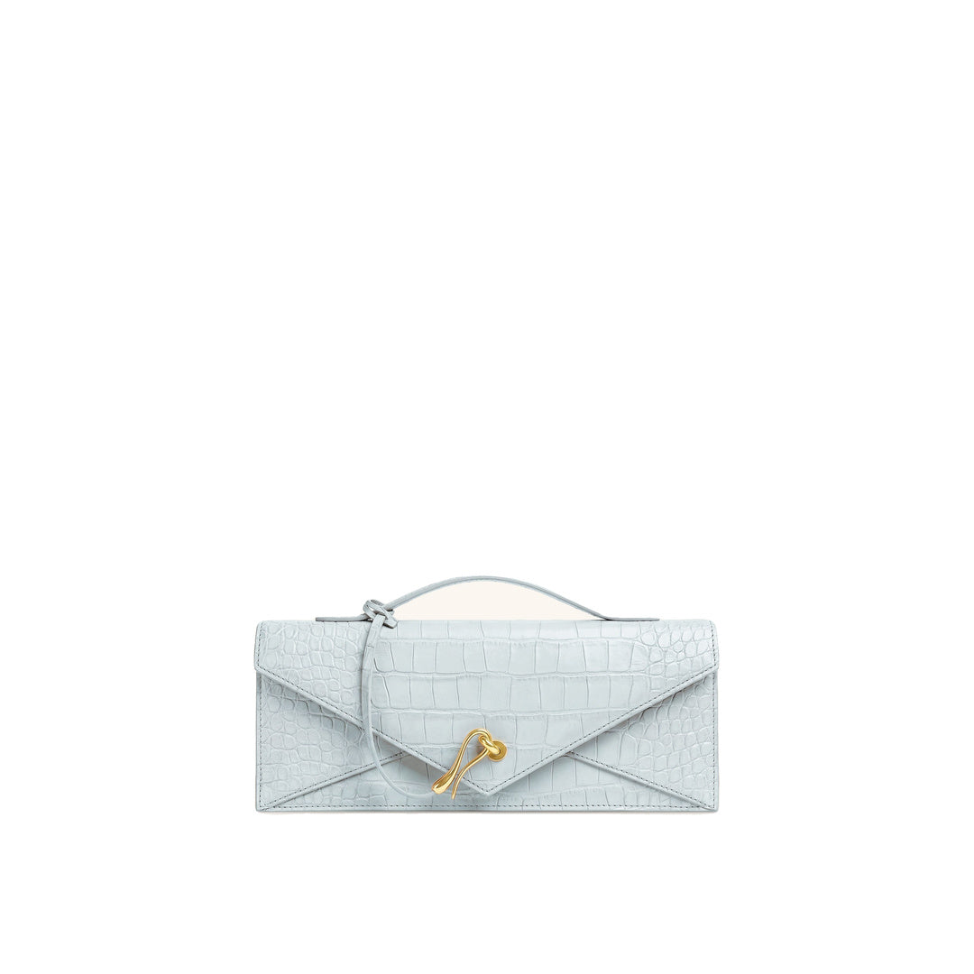 JW PEI Celeste Envelope Top Handle Bag - Light Blue Croc