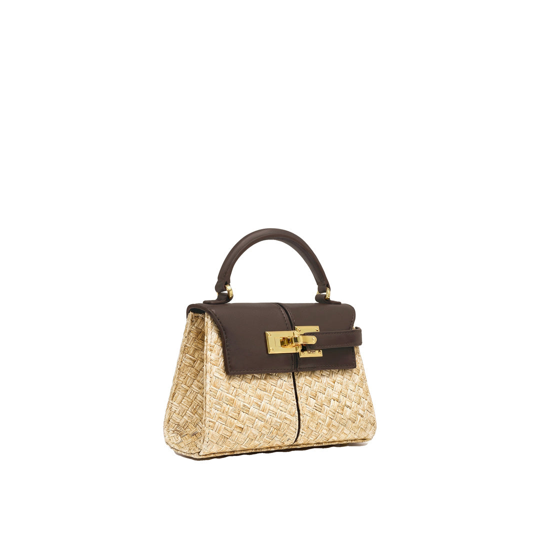 JW PEI Elise Faux Straw Handbag - Brown