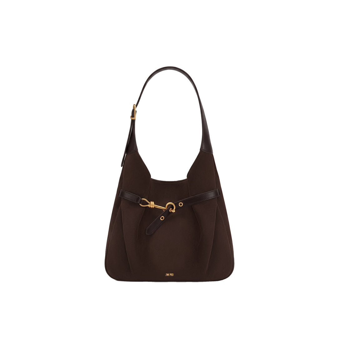 JW PEI Alina Faux Suede Hobo Bag - Chocolate Brown