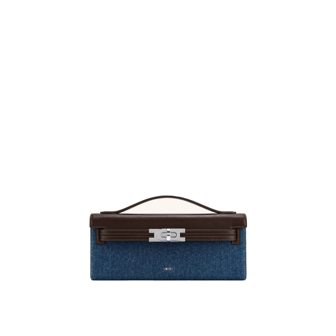 JW PEI Bria Structured Top Handle Bag - BLue Denim