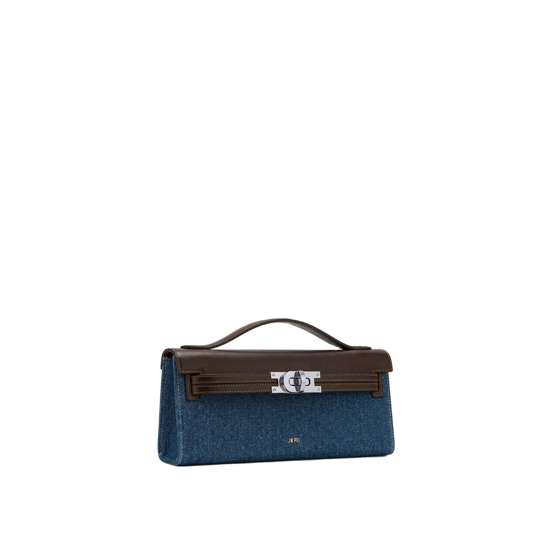JW PEI Bria Structured Top Handle Bag - BLue Denim