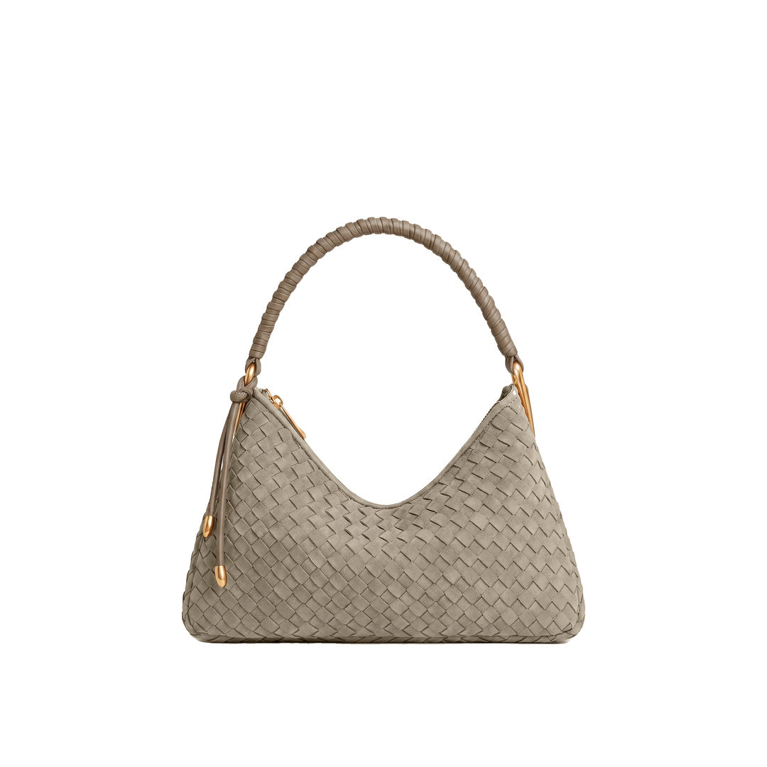 JW PEI Lorena Woven Faux Suede Shoulder Bag - Stone Taupe