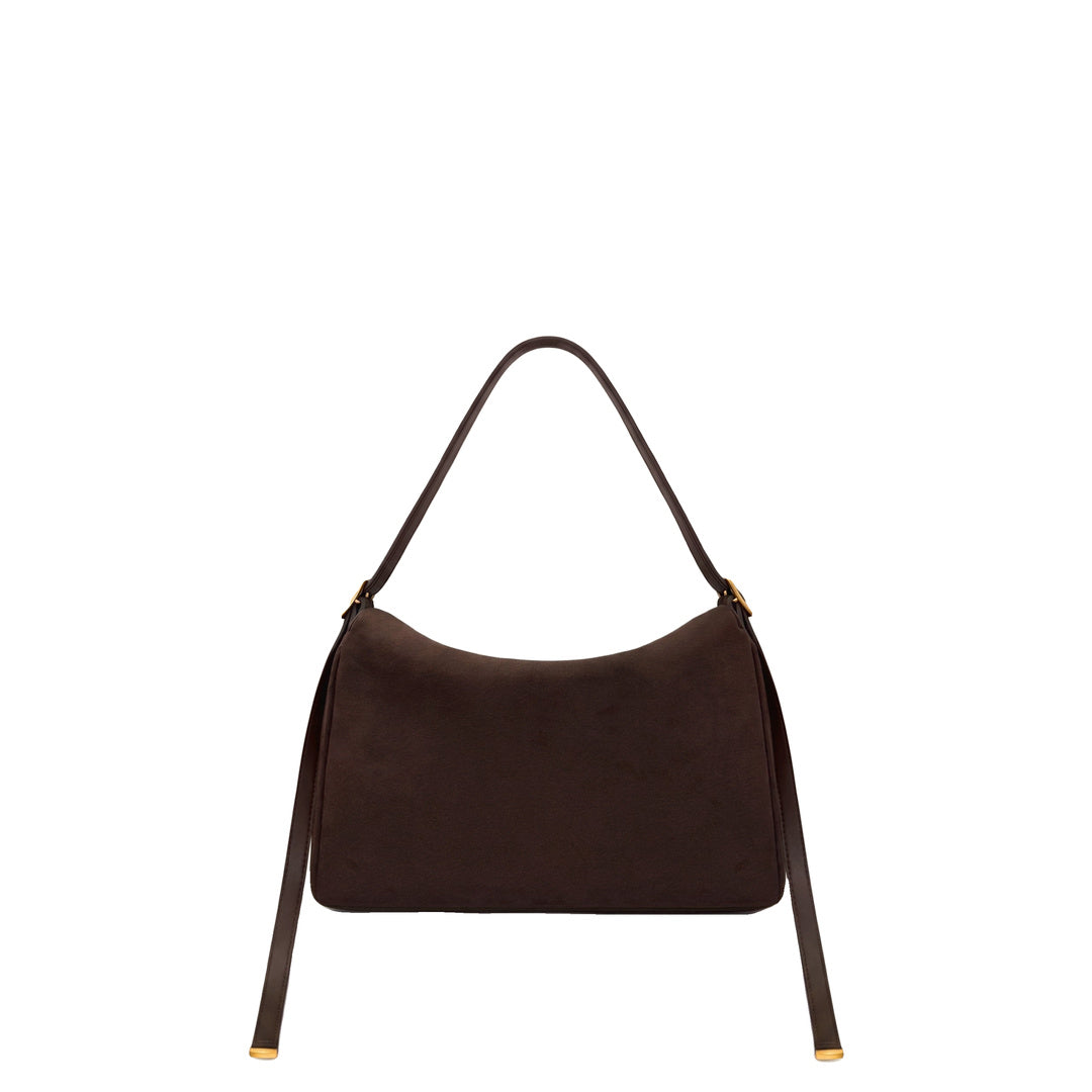 JW PEI Elowen Faux Suede Flap Shoulder Bag - Dark Brown