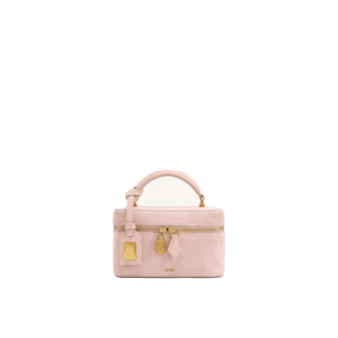 JW PEI Cleo Faux Suede Box Shape Top Handle Bag - Pink