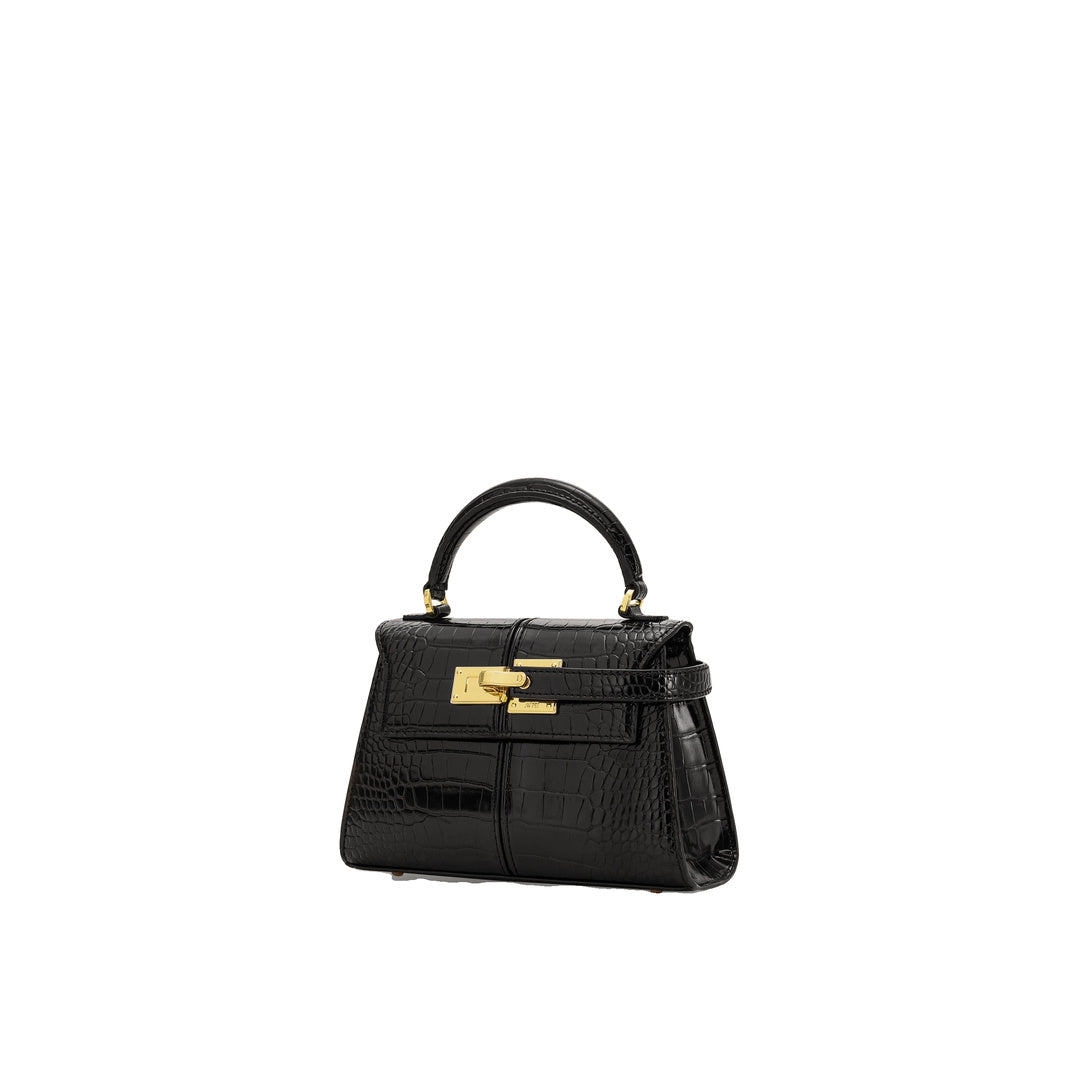 JW PEI Elise Top Handle Bag - Black Croc