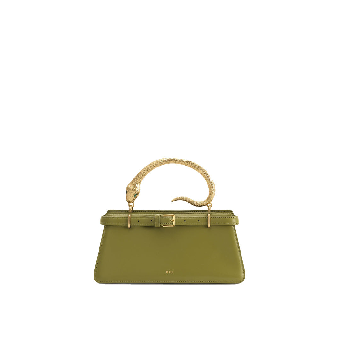 JW PEI Elena Snake Handle Top Handle Bag - Matcha Green