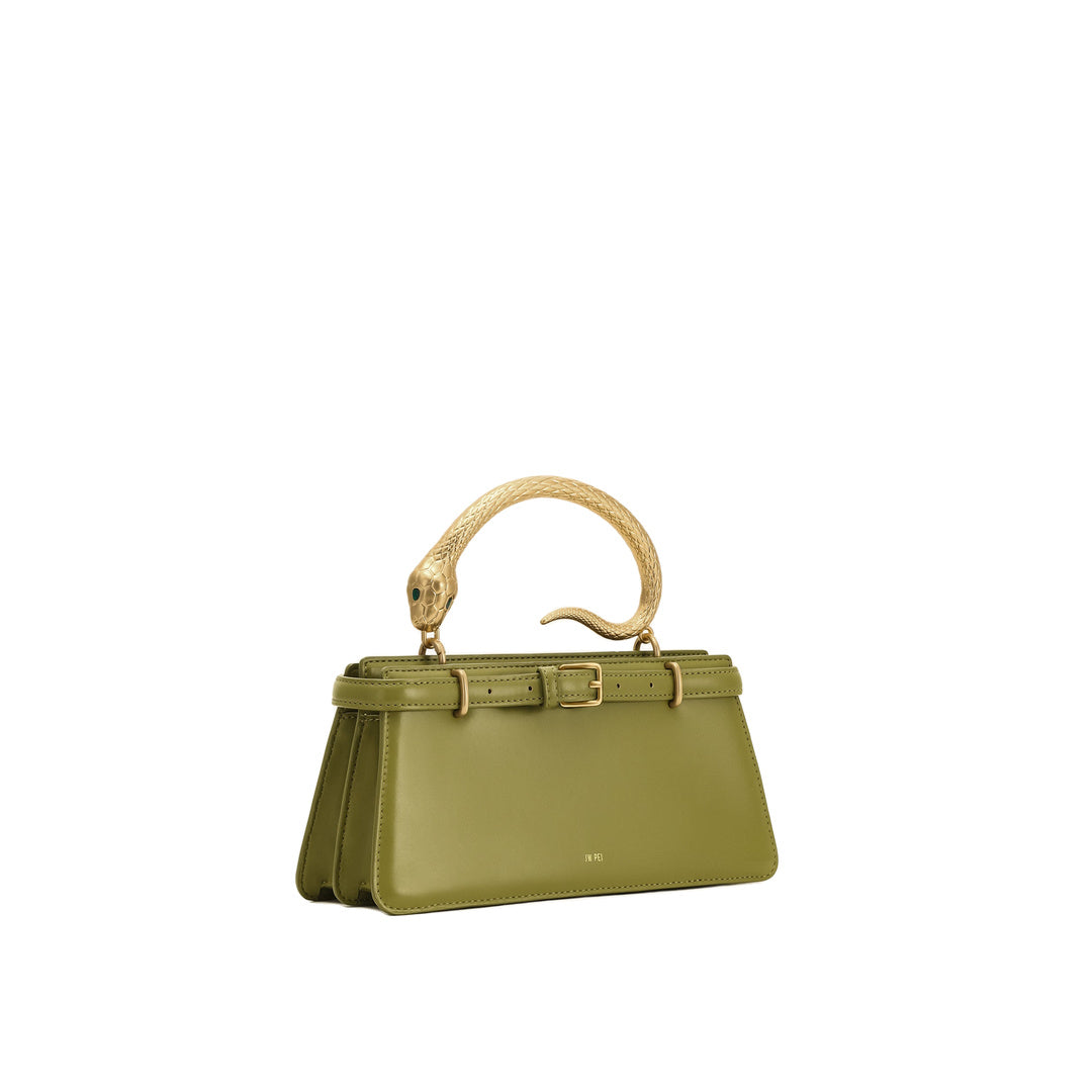 JW PEI Elena Snake Handle Top Handle Bag - Matcha Green