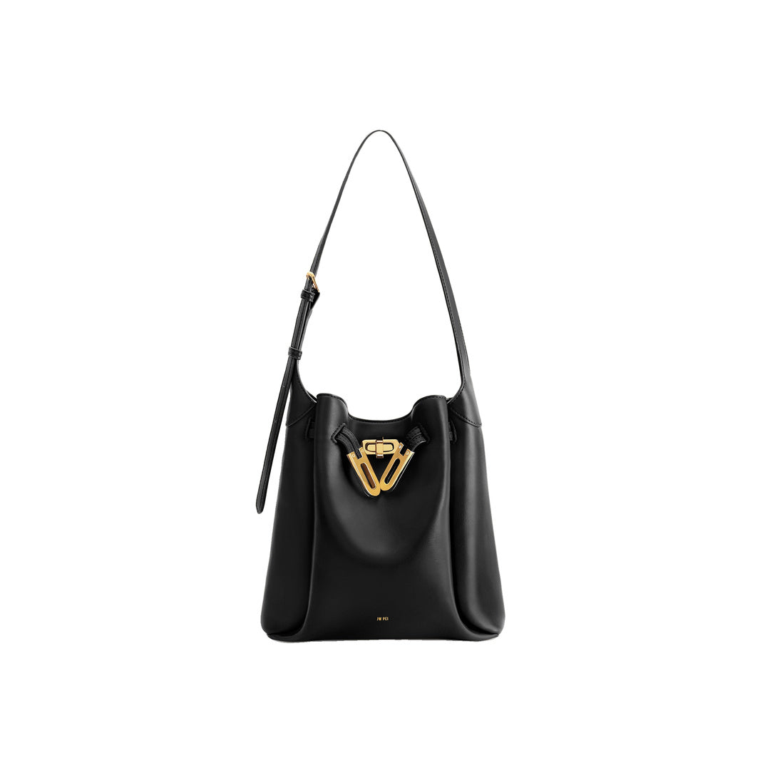 JW PEI Charlene Double Buckle Hobo Bag - Black