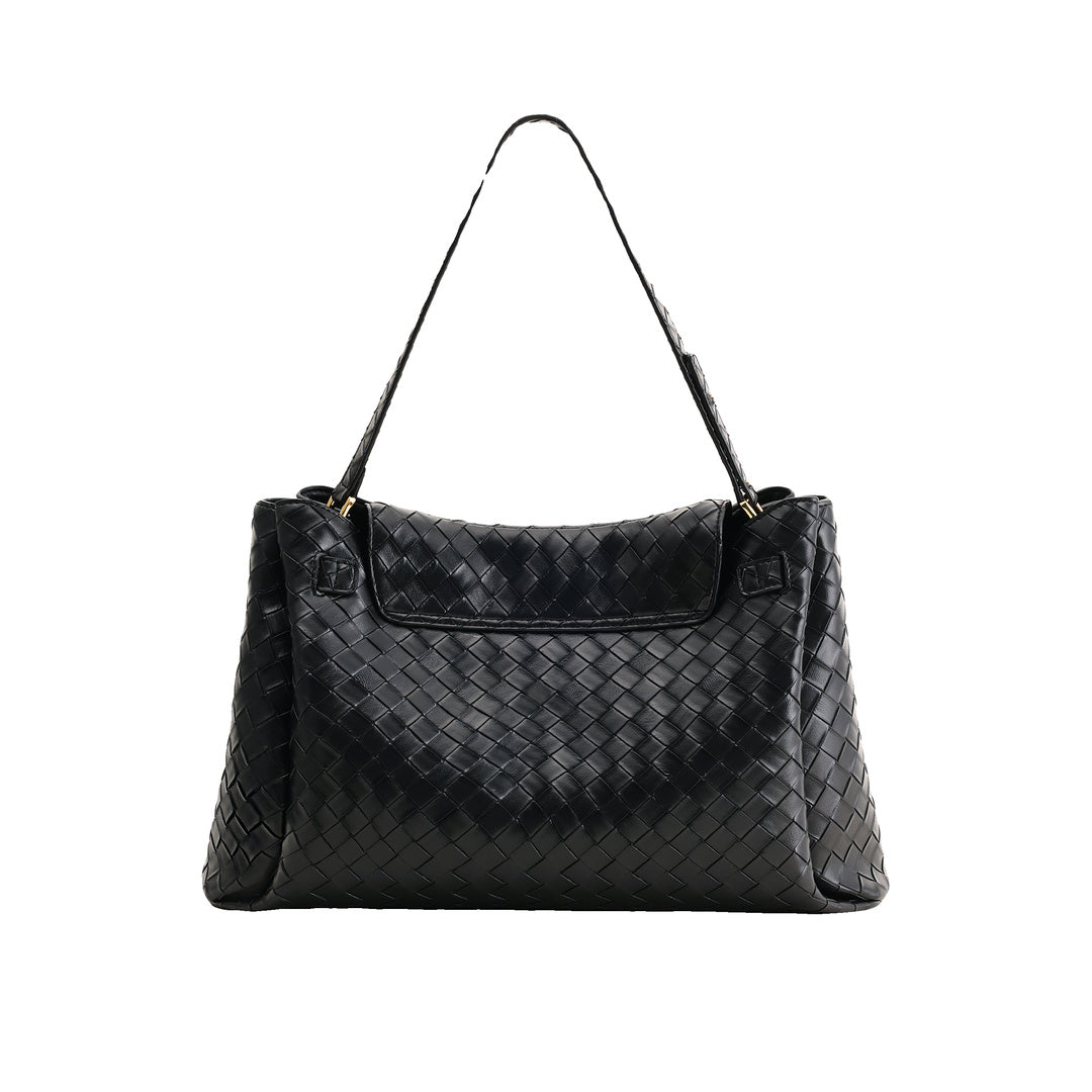 JW PEI Rhea Large Woven Textured Shoulder Bag - Black