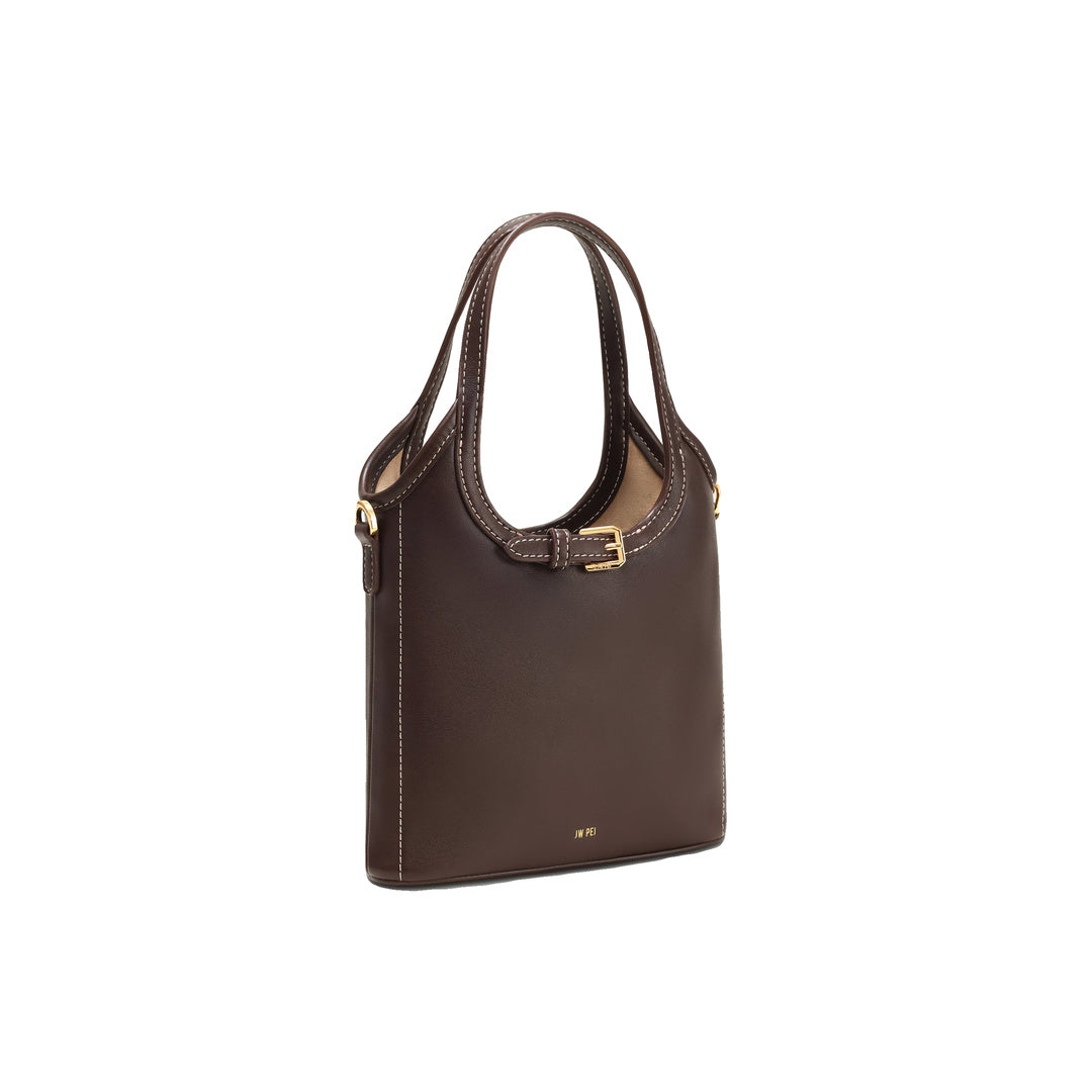 JW PEI Brooke Mini Belted Embellished Top Handle Bag - Dark Brown