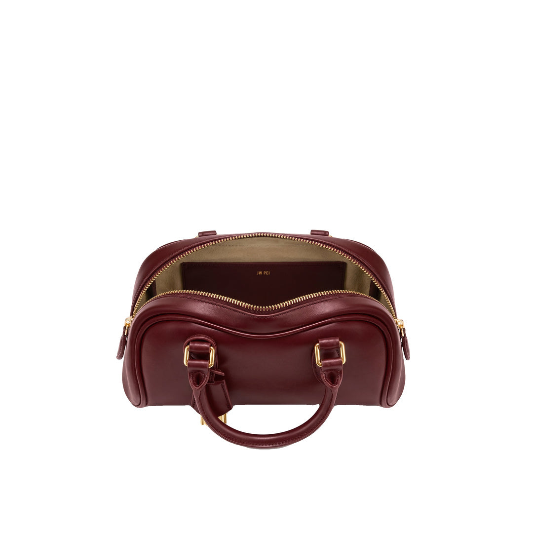 JW PEI Rosalie Bowler Top Handle Bag - Dark Burgundy