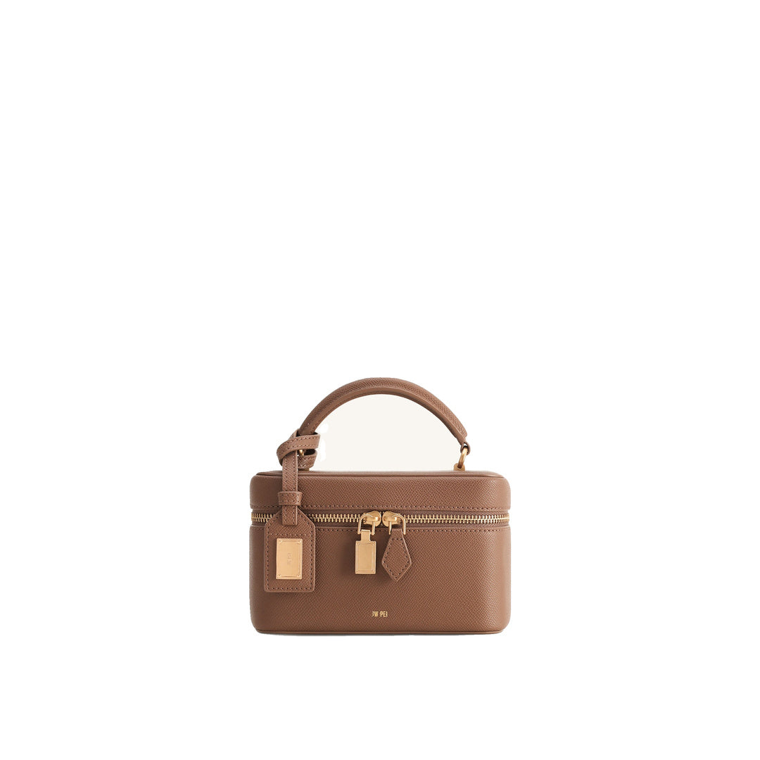 JW PEI Cleo Box Shape Top Handle Bag - Brown
