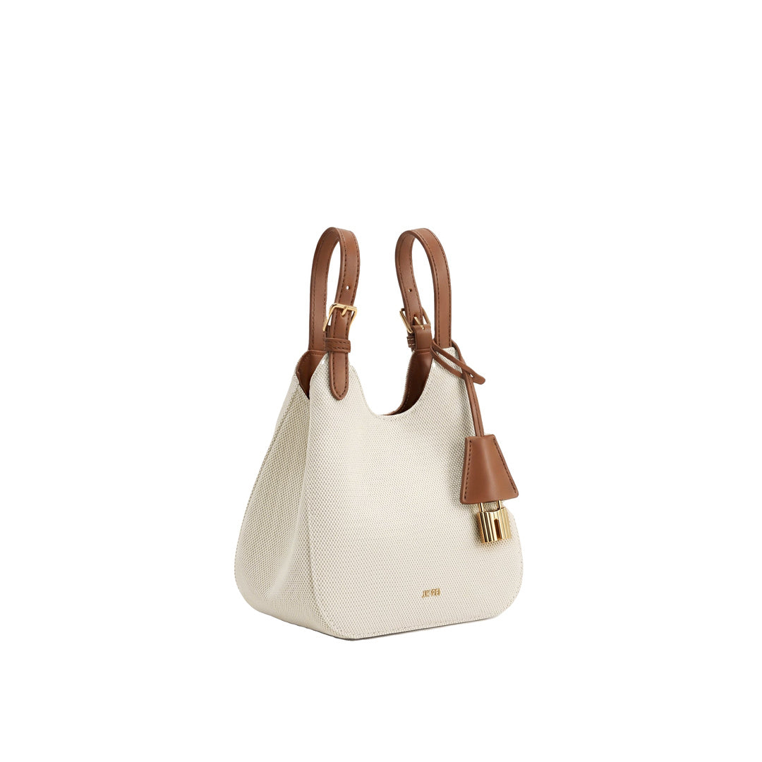 JW PEI Ines Padlock Tote Bag - Brown Canvas