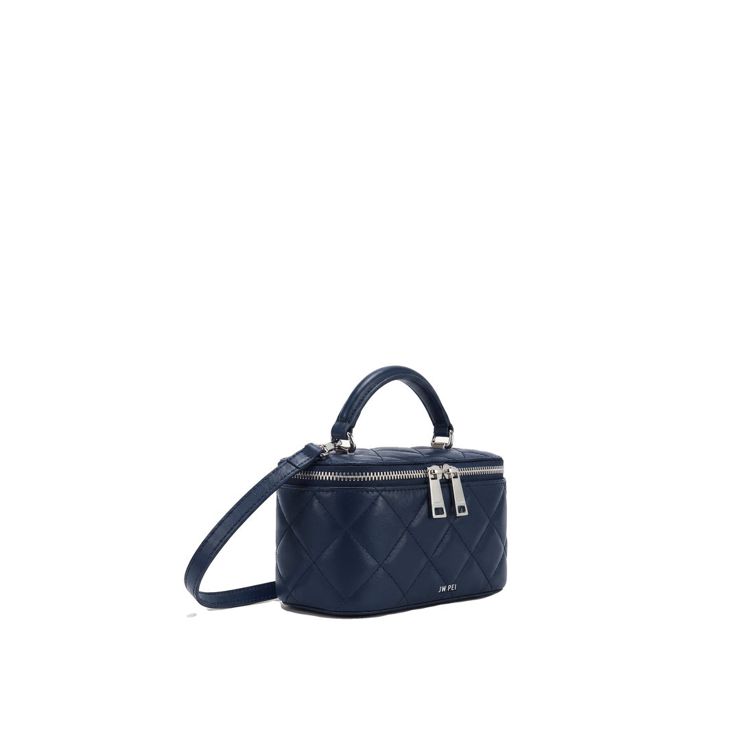 JW PEI Vivienne Quilted Vanity Top Handle Bag - Navy