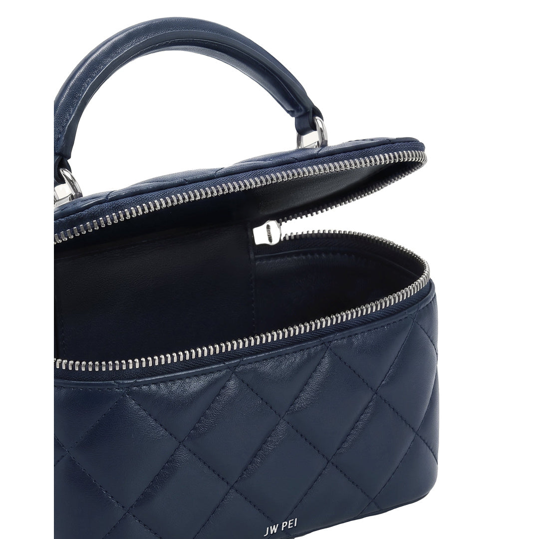 JW PEI Vivienne Quilted Vanity Top Handle Bag - Navy