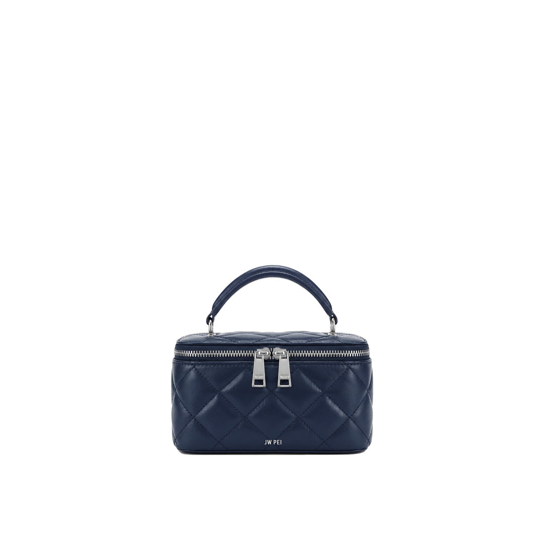 JW PEI Vivienne Quilted Vanity Top Handle Bag - Navy