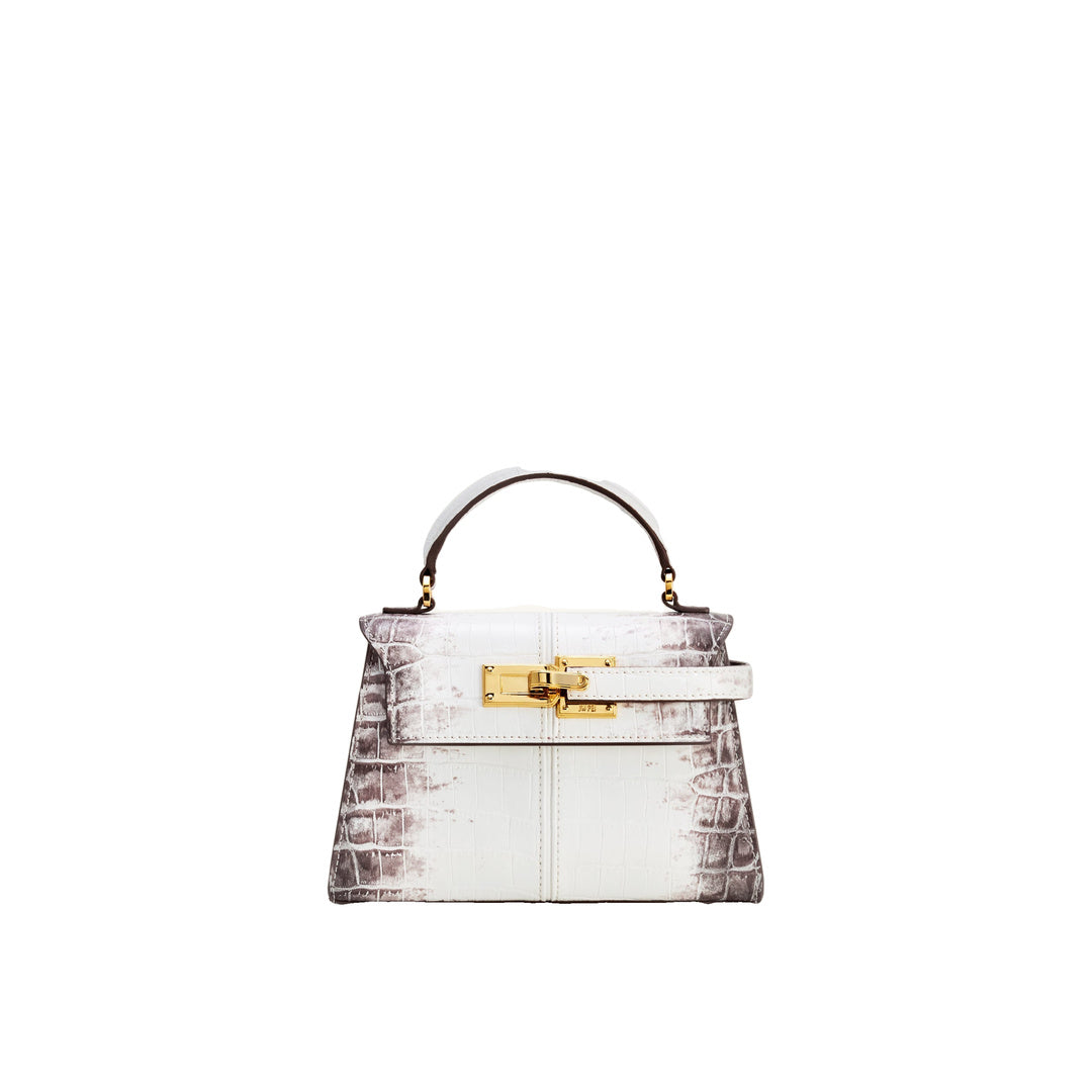 JW PEI Elise Top Handle Bag - White Croc