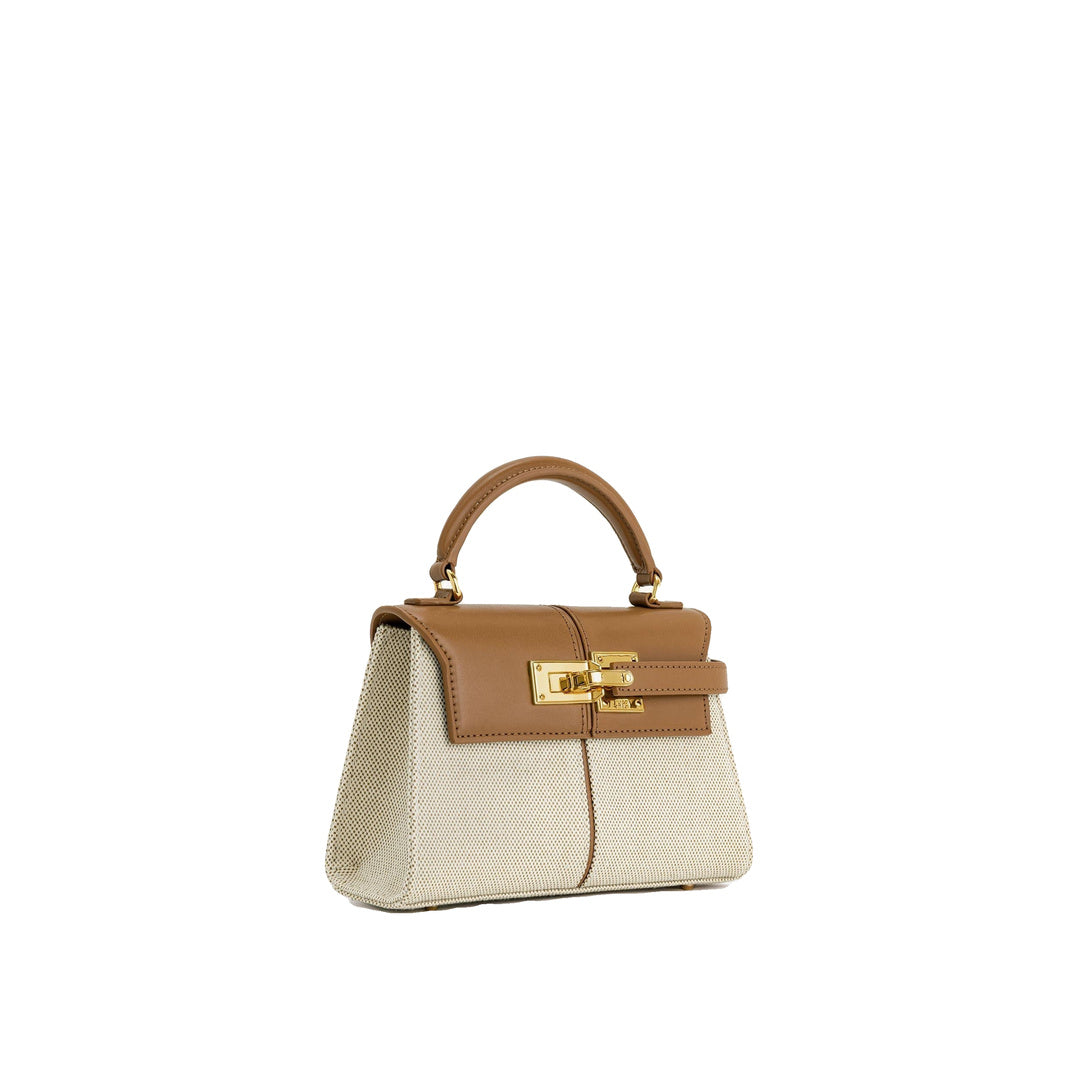 JW PEI Elise Top Handle Bag - Brown Canvas