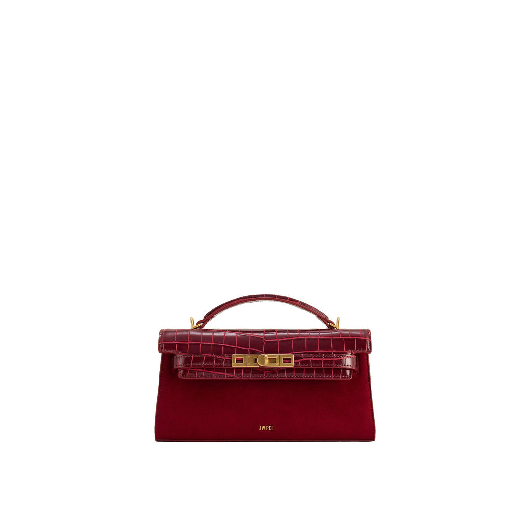 JW PEI Noor Faux Suede Top Handle Bag - Red
