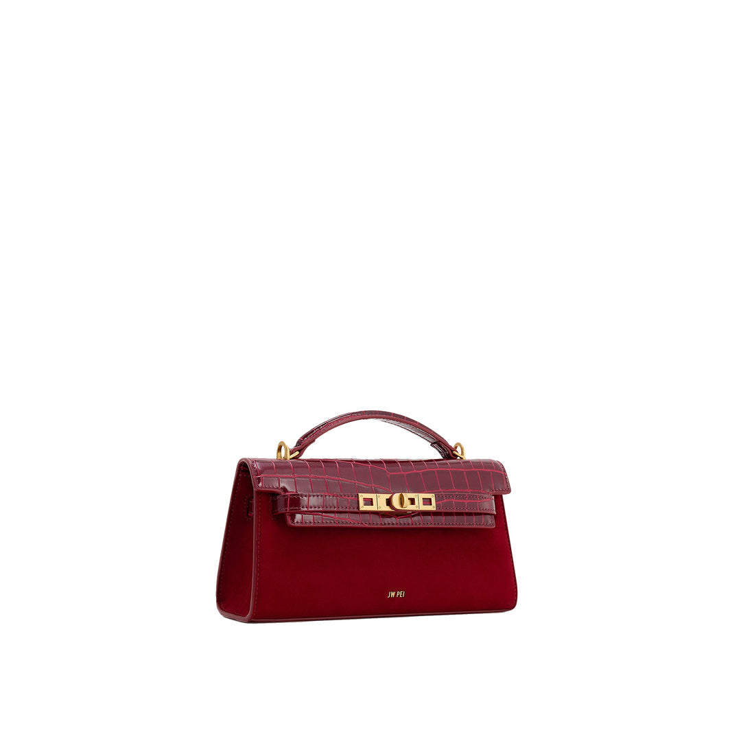 JW PEI Noor Faux Suede Top Handle Bag - Red
