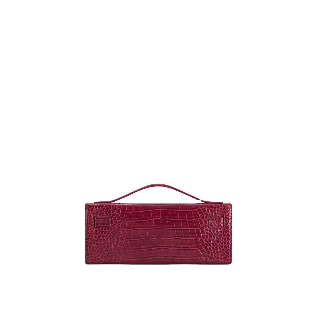 JW PEI Bria Structured Top Handle Bag - Burgundy Croc