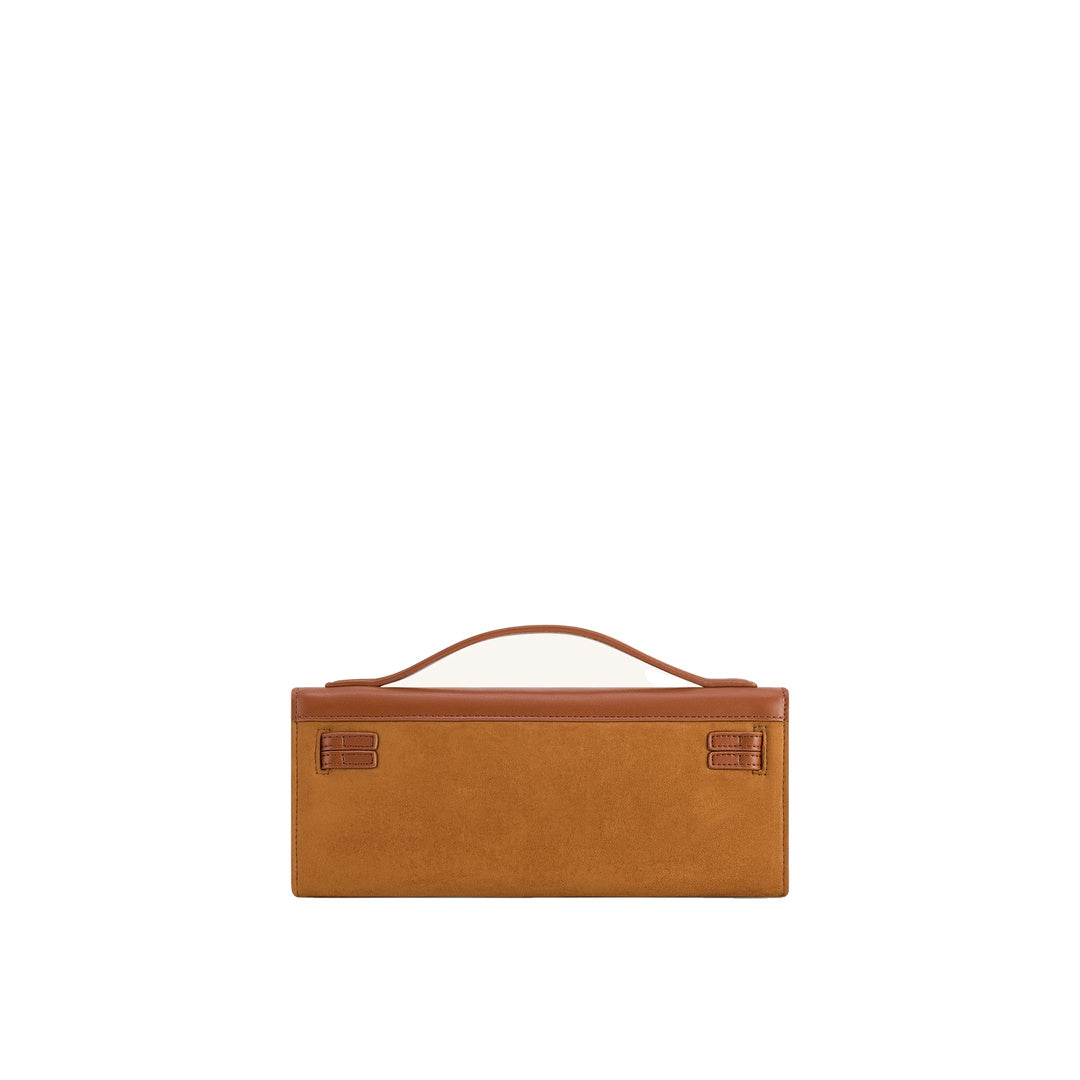 JW PEI Bria Faux Suede Structured Top Handle Bag - Brown